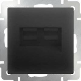 Розетка телефонная RJ-11 и Ethernet RJ-45 Werkel черный матовый WL08-RJ11+RJ45