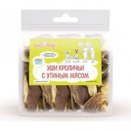 Лакомство Dog Fest Уши кроличьи с утиным мясом для собак 500г