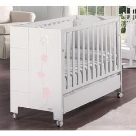 Кроватка Micuna Juliette Relax Luxe с кристаллами Swarovski 120*60 white/pink