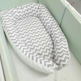 By Twinz Гнёздышко для малыша Babynest Зигзаги, серые