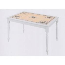 Стол TetChair CT 3349 с плиткой, butter white, Рисунок - Прованс с бордюром
