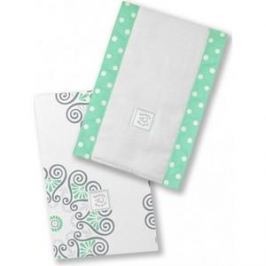 Полотенчики SwaddleDesigns Baby Burpie Set Seacrystal Medallions (SD-453SC)