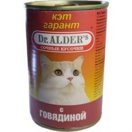 Консервы Dr.ALDER's Кэт гарант сочные кусочки с говядиной для кошек 415г (1920)