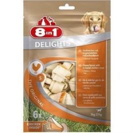 Лакомство 8in1 DELIGHTS S Chicken косточка 11см с курицей для собак мелких и средних пород (6шт)