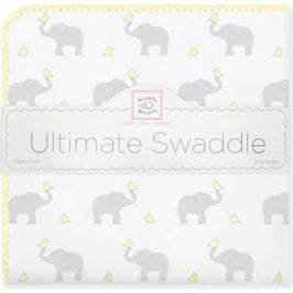 Фланелевая пеленка SwaddleDesigns для новорожденного PY Elephants/Chicks (SD-460PY)