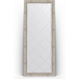 Зеркало напольное с гравировкой поворотное Evoform Exclusive-G Floor 81x201 см, в багетной раме - римское серебро 88 мм (BY 6318)