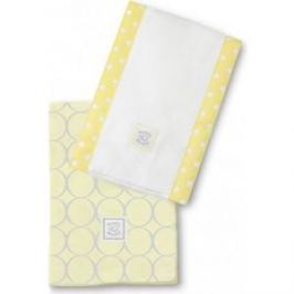 Полотенчики SwaddleDesigns Baby Burpie Set Yellow Sterling Mod Circles on Sunwashed Pastels (SD-351SY)