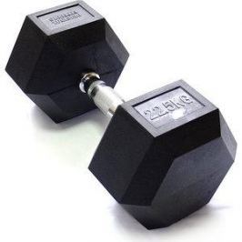 Гантель Original Fit.Tools гексагональная обрезиненная, хромированная ручка, 22,5 кг FT-HEX-22,5