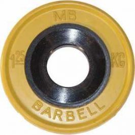 Диск обрезиненный MB Barbell 51 мм 1.25 кг желтый