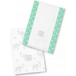 Полотенчики SwaddleDesigns Baby Burpie Set SC Elephant & Chickies (SD-459SC)
