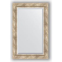 Зеркало с фацетом в багетной раме поворотное Evoform Exclusive 53x83 см, прованс с плетением 70 мм (BY 3407)