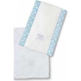 Полотенчики SwaddleDesigns Baby Burpie Set Blue Sterling Deco Elephants on Sunwashed Pastels (SD-353SB)