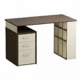 Письменный стол MetalDesign Кварт MD 766.02-03.04 корпус-венге/молочный дуб/ стекло-ясень шимо