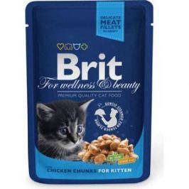 Паучи Brit Premium Cat Kitten Chicken Chunks с кусочками курицы для котят 100г (100309)