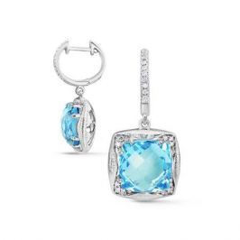Серьги с топазами и бриллиантами из белого золота VALTERA 53211