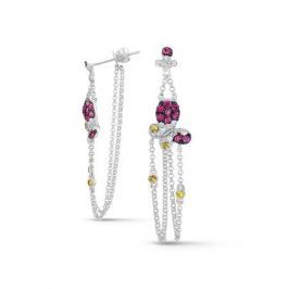 Серьги с сапфирами и бриллиантами из желтого золота VALTERA 68589