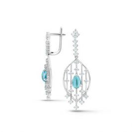 Серьги с топазами и бриллиантами из белого золота VALTERA 47341