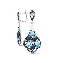Серьги с топазами и бриллиантами из белого золота VALTERA 62484