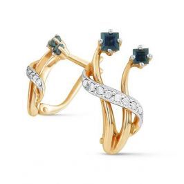 Серьги с сапфирами и бриллиантами из розового золота VALTERA 44541