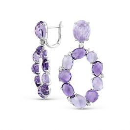 Серьги с аметистами и бриллиантами из белого золота VALTERA 55816