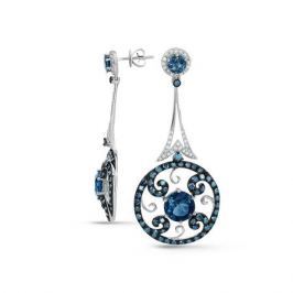 Серьги с топазами и бриллиантами из белого золота VALTERA 57818