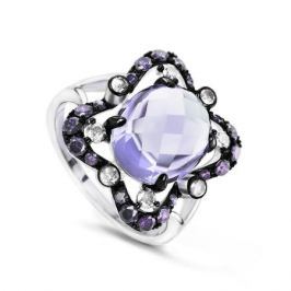 Кольцо с полудрагоценными камнями из белого золота VALTERA 62586