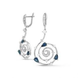 Серьги с сапфирами и бриллиантами из белого золота VALTERA 40027