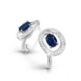 Серьги с сапфирами и бриллиантами из белого золота VALTERA 49552