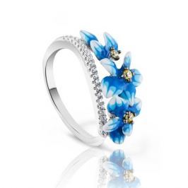 Кольцо с фианитами и эмалью из серебра VALTERA 83291