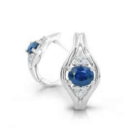 Серьги с сапфирами и бриллиантами из белого золота VALTERA 38374