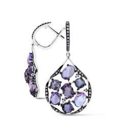 Серьги с аметистами и бриллиантами из белого золота VALTERA 63730
