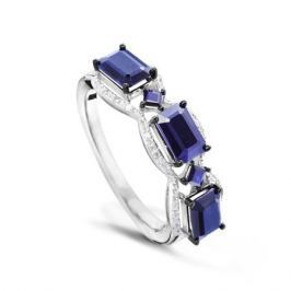 Кольцо с сапфирами и бриллиантами из белого золота VALTERA 51842