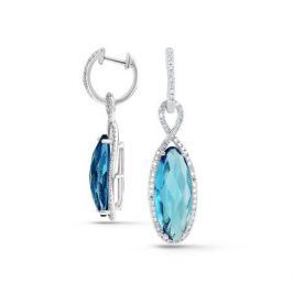 Серьги с топазами и бриллиантами из белого золота VALTERA 53202