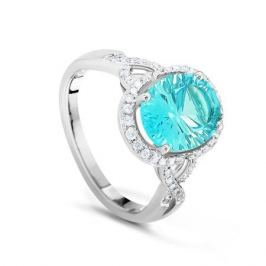Кольцо с бриллиантами и топазами из белого золота VALTERA 35358
