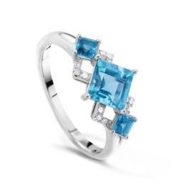 Кольцо с бриллиантами и топазами из белого золота VALTERA 48250