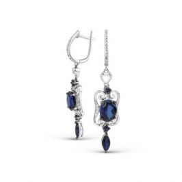 Серьги с сапфирами и бриллиантами из белого золота VALTERA 92023