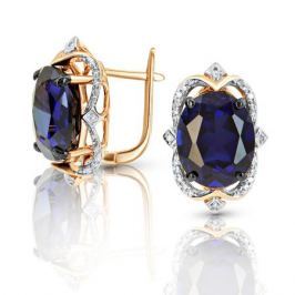 Серьги с сапфирами и бриллиантами из розового золота VALTERA 92025