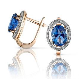 Серьги с сапфирами и бриллиантами из розового золота VALTERA 92789