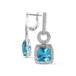 Серьги с топазами и бриллиантами из белого золота VALTERA 52892