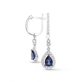 Серьги с сапфирами и бриллиантами из белого золота VALTERA 64041