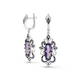Серьги с аметистами и бриллиантами из белого золота VALTERA 54032