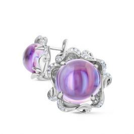 Серьги с аметистами и бриллиантами из белого золота VALTERA 53041