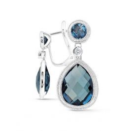 Серьги с топазами и бриллиантами из белого золота VALTERA 49243
