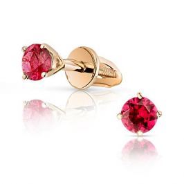 Серьги с рубинами из розового золота VALTERA 96655