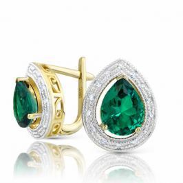 Серьги с изумрудами и бриллиантами из розового золота VALTERA 94164