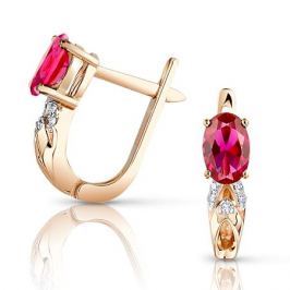 Серьги с рубинами и бриллиантами из розового золота VALTERA 95193