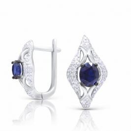 Серьги с сапфирами и бриллиантами из белого золота VALTERA 92596
