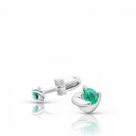 Серьги с изумрудами из белого золота 94254