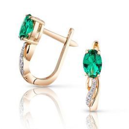 Серьги с изумрудами и бриллиантами из розового золота VALTERA 95192