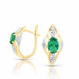 Серьги с изумрудами и бриллиантами из розового золота VALTERA 93460